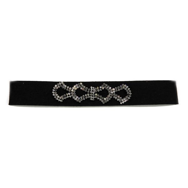 Choker Preto com Strass Grafite