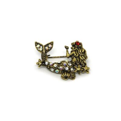 Broche Sereia Ouro Velho