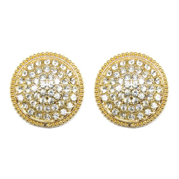 Brinco Pizza Dourado com Strass