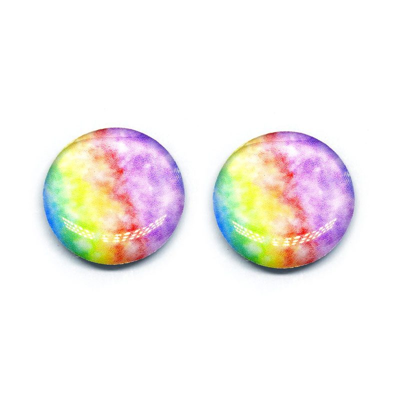 Brinco Botão Tie Dye