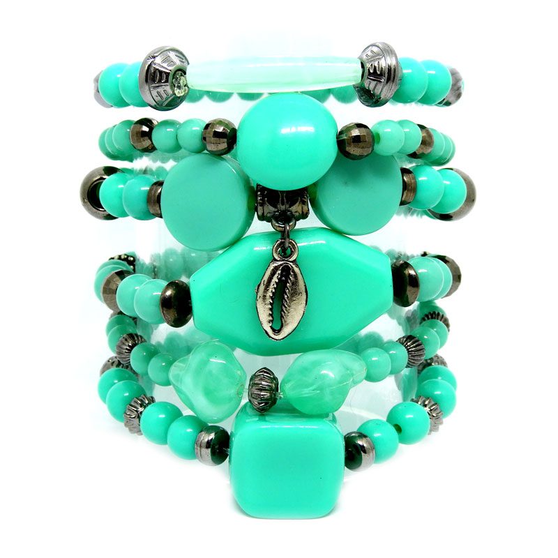 Kit de Pulseiras Verde Turquesa