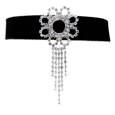 Choker Preto Com Strass