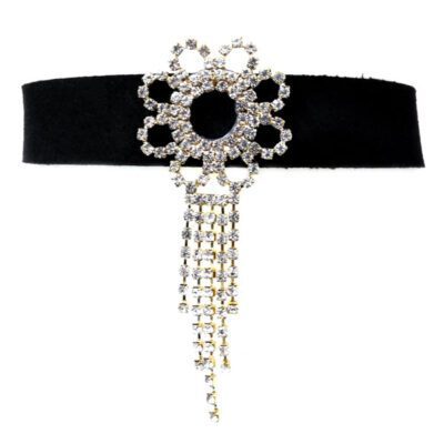 Choker Preto Com Strass