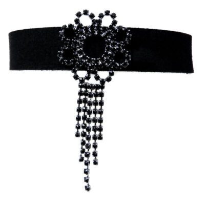 Choker Preto Com Strass