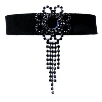 Choker Preto Com Strass