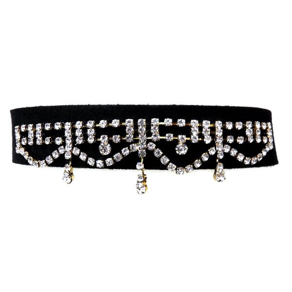 Choker Preto Com Strass