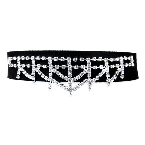 Choker Preto Com Strass