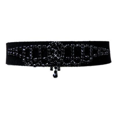 Choker Preto Com Strass