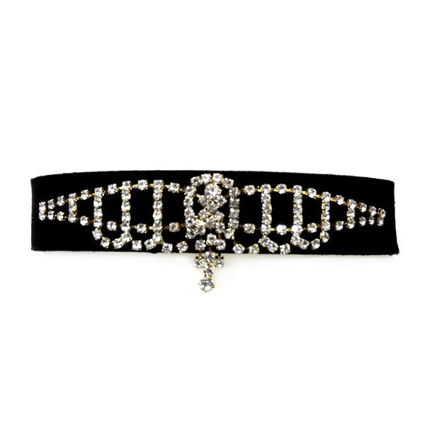 Choker Preto Com Strass