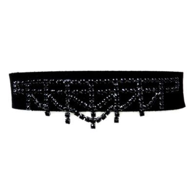 Choker Preto Com Strass